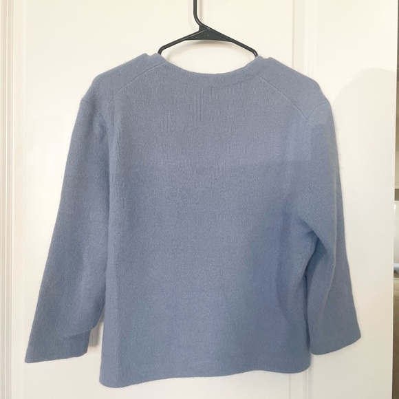 Maje short angora blend dusty blue v neck sweater XS/S - Picture 5 of 8